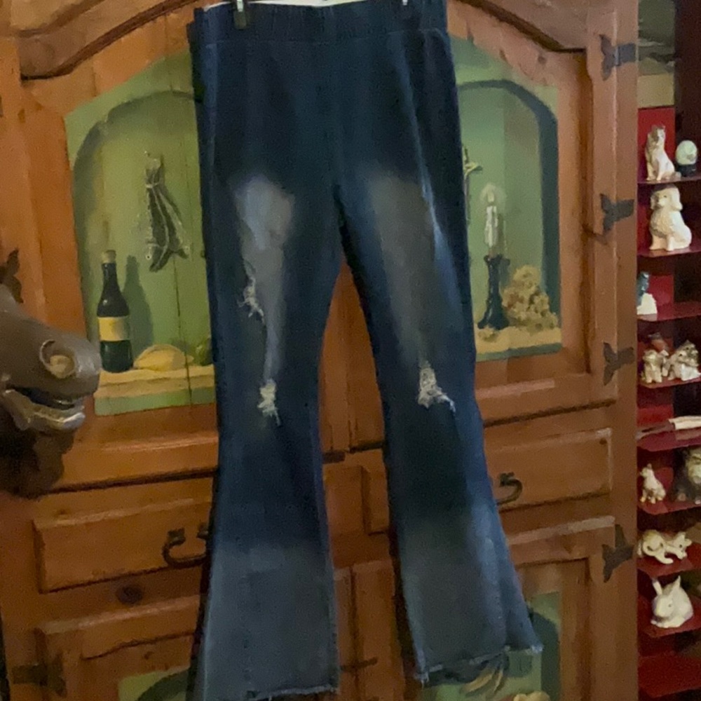 Home Folk Distressed Bell Bottom Jeans